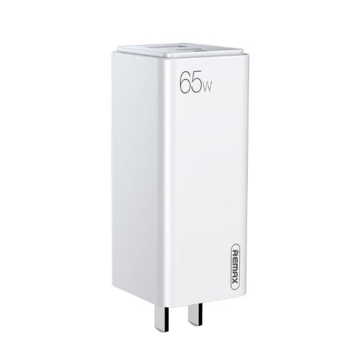 REMAX RP-U50 65W GaN Fast Charger, PD + QC 3.0, Type-C & USB, White - 1