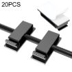 20 PCS HG2613 Desktop Data Cable Organizer Fixing Clip - Black - 1