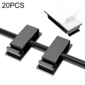 20 PCS HG2613 Desktop Data Cable Organizer Fixing Clip - Black - 1