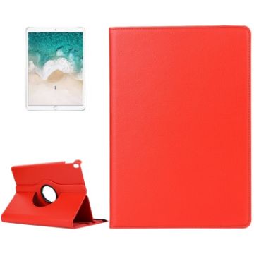 Litchi Texture Red Leather Case for iPad Pro 10.5/Air 2019, 360 Spin - 1