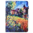 iPad Pro 10.5" Leather Case - Painted Village Pattern, Card Slots, Holder - 2