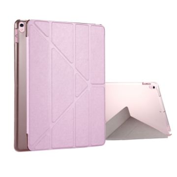 Silk Texture Flip Leather Case for iPad Pro 10.5" with Holder - Pink - 1
