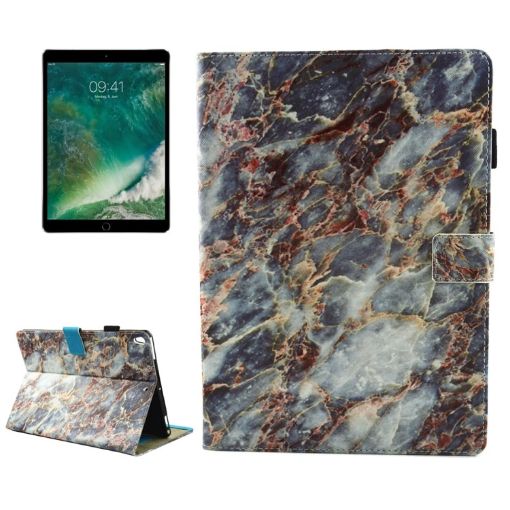 iPad Pro 10.5" Brown Marble Flip Leather Case with Holder & Wallet - 1