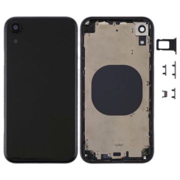 iPhone XR Black Back Housing Cover with Camera Lens & SIM Tray & Keys - 1