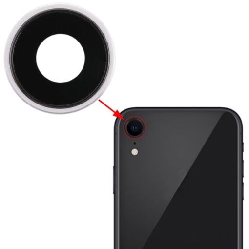iPhone XR Back Camera Bezel with Lens Cover - White - 1