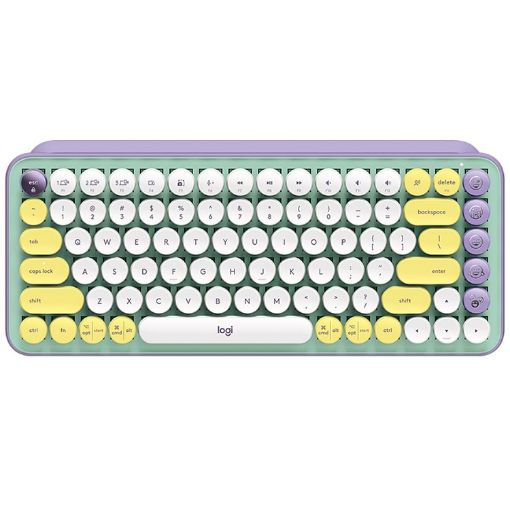 Logitech POP KEYS Bluetooth Mechanical Keyboard - Round Button, Purple - 1