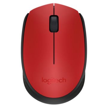 Logitech M170 Wireless Mouse, 1000DPI, USB, 2.4G Receiver, Red - 1