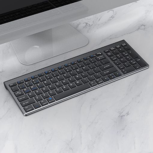 109 Three-mode Wireless Bluetooth Keyboard - Gun Metal Finish - 1