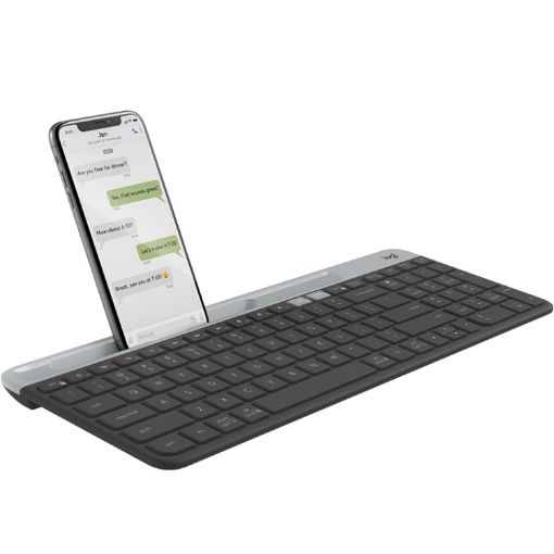 Logitech K580 Multi-device Wireless Keyboard with Phone Holder - Black - 1