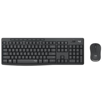 Logitech MK295 Wireless Silent Keyboard & Mouse Set - Black, USB - 1