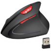 HXSJ T24 Wireless Vertical Ergonomic Mouse, 6 Buttons, 2400 DPI, Black - 1
