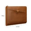 Genuine Leather Business Zipper Laptop Tablet Bag 13" & Below - Coffee - 2