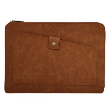 Genuine Leather Business Laptop Tablet Bag for 15" & Below - Brown - 1