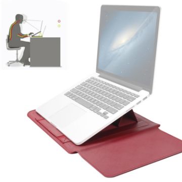 Universal Waterproof PU Leather Laptop Bag Set for 13/14" Laptops - Red - 1