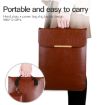 13.3" 2-in-1 Laptop Sleeve & Mouse Storage Bag - Brown PU Leather - 3