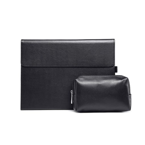 Microsoft Surface Pro 7/7+ Leather Case with Pen Slot & Power Bag (Black) - 1
