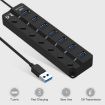 7-Port USB 3.0 Hub with Switch for PC & Laptop - High Speed Expansion - 7