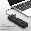 7-Port USB 3.0 Hub with Switch for PC & Laptop - High Speed Expansion - 8