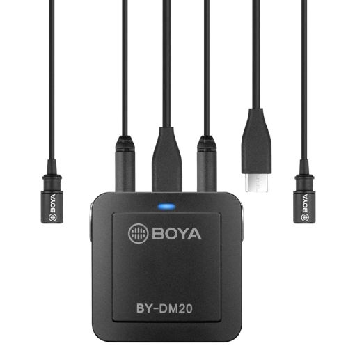 BOYA BY-DM20 Dual-Channel Lavalier Microphone for iPhone/Android/Laptop - 1