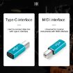 Type-C Female to MIDI Male Adapter for Electronic Instruments - Blue - 5