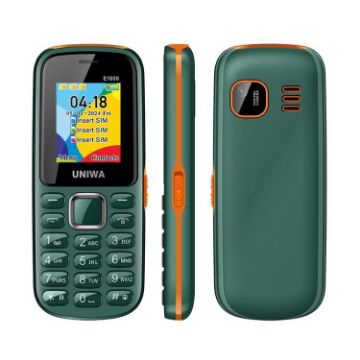 UNIWA E1808 Elder Keypad Phone, 1.77" Display, Triple SIM, 2G, Green - 1