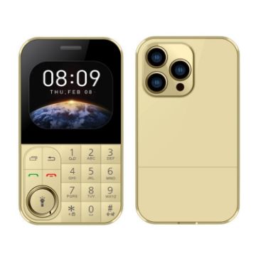 V9 Card Mobile Phone, 2.01", MTK6261D, Bluetooth, FM, Torch, GSM, Dual SIM, Gold - 1