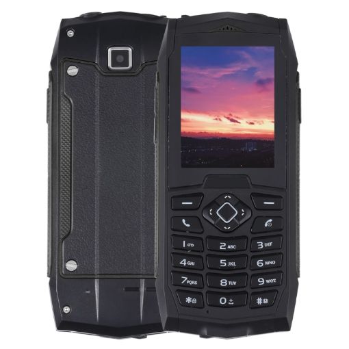 Rugtel R1C Rugged Phone - IP68 Waterproof, 2.4" Display, Dual SIM, Black - 1