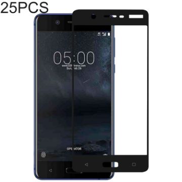 Nokia 5 Screen Protector - 25 PCS Full Glue Tempered Glass Film Cover - 1