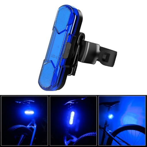 USB Rechargeable Bicycle LED Taillight - Blue Light Tail Lamp - 1