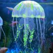 Green Silicone Jellyfish Aquarium Decoration - 5x17cm Fluorescent Sucker - 1