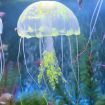 Yellow Silicone Jellyfish Aquarium Decoration - 8x20cm Fluorescent Sucker - 1