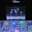 Yellow Silicone Jellyfish Aquarium Decoration - 8x20cm Fluorescent Sucker - 9