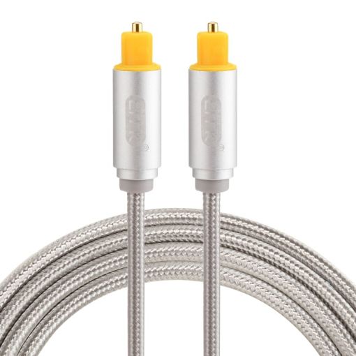EMK 1.5m Toslink Male to Male Digital Optical Audio Cable Silver - 1