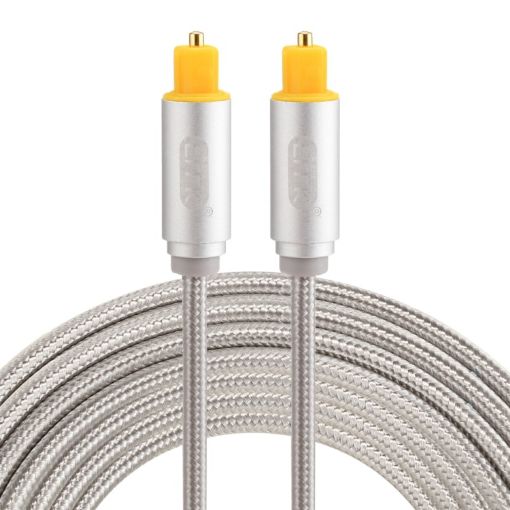 EMK 3m Toslink Male to Male Digital Optical Audio Cable, Silver - 1