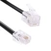 4 Core Male to Male RJ11 Telephone Extension Coil Cable, 2m Black - 3