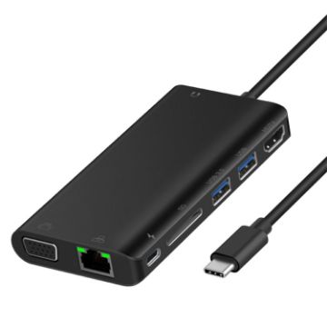Onten 9591BD 8-in-1 USB-C Hub: PD Charging, Ethernet, USB 3.0, HDMI, VGA - 1