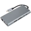 11-in-1 USB-C/Type-C Docking Station HUB Adapter with 100M Network Port - 1
