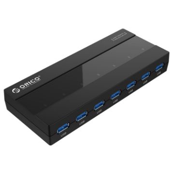 ORICO H727RK-U3 7-Port USB 3.0 HUB with 12V Adapter for Laptops/Phones - 1