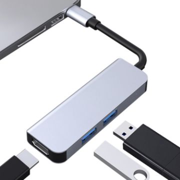 2011N 3 In 1 USB 3.0 x2 + HDMI Type-C/USB-C HUB Docking Station - 1