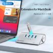 ORICO M3CU2 4-Port Type-C & USB 3.2 Gen2 10Gbps HUB - Silver Aluminum - 2