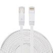 15m CAT6 Ultra-thin Flat Ethernet LAN Cable RJ45 Patch Lead White - 1