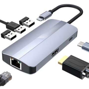 BYL-2209 6-in-1 USB-C/Type-C to USB Docking Station HUB Adapter - 1