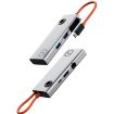 ROCK TR28 6-in-1 USB 3.0 HUB HDMI 4K Gigabit PD Charger Silver Black - 1