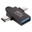 USB 3.0 Female to Type-C/USB-C & Micro Male Adapter - Black Aluminium - 2