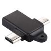 USB 3.0 Female to Type-C/USB-C & Micro Male Adapter - Black Aluminium - 3