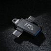 USB 3.0 Female to Type-C/USB-C & Micro Male Adapter - Black Aluminium - 5