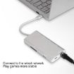 8 In 1 USB-C Hub: USB 3.0, SD/TF, HDMI, RJ45, Type-C PD - Silver - 4