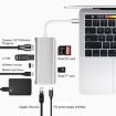 8 In 1 USB-C Hub: USB 3.0, SD/TF, HDMI, RJ45, Type-C PD - Silver - 6