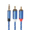 REXLIS 3610 3.5mm to Dual RCA Gold-Plated Audio Cable, 5m Blue Braided - 1