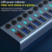 11 in 1 USB 3.0 HUB Splitter with Switch & 12V 4A Power Supply - 6